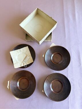 Chataku Japanese Tea Cup Saucer Set 5pc Vintage Round Sencha Bamboo